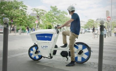 В Париже начала работу скорая помощь на электровелосипеде