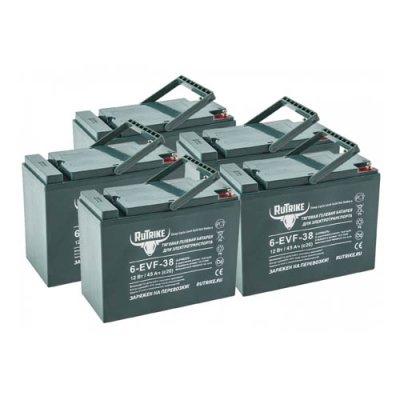 Комплект тяговых гелевых аккумуляторов RuTrike 6-EVF-38 (60V38A/H C3)